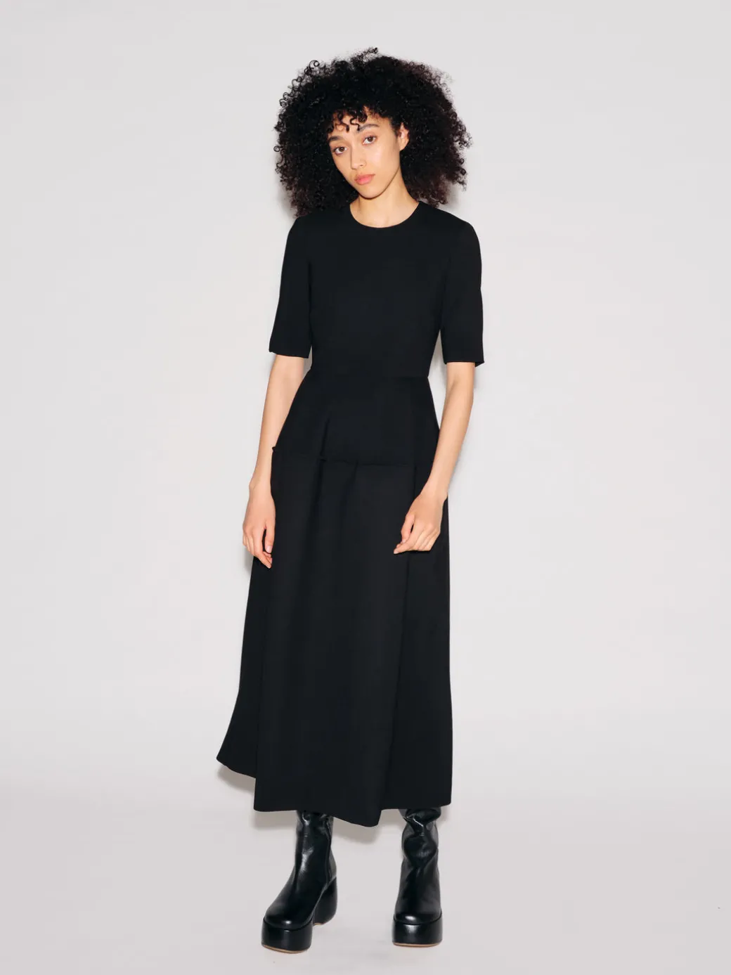 FITTED BELL SKIRT DRESS