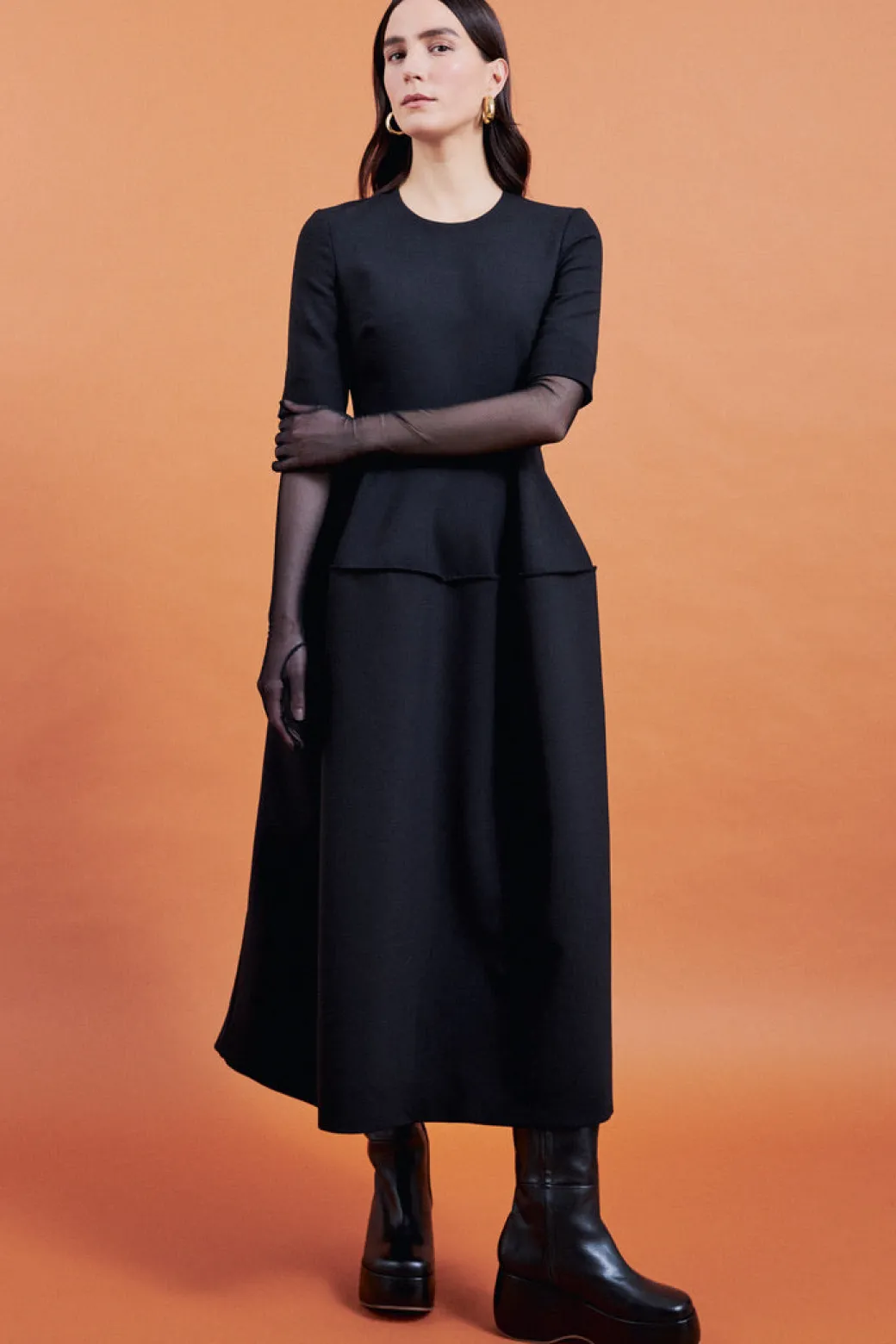FITTED BELL SKIRT DRESS