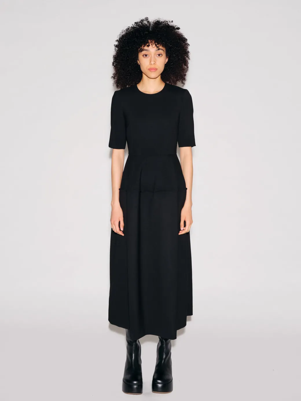 FITTED BELL SKIRT DRESS