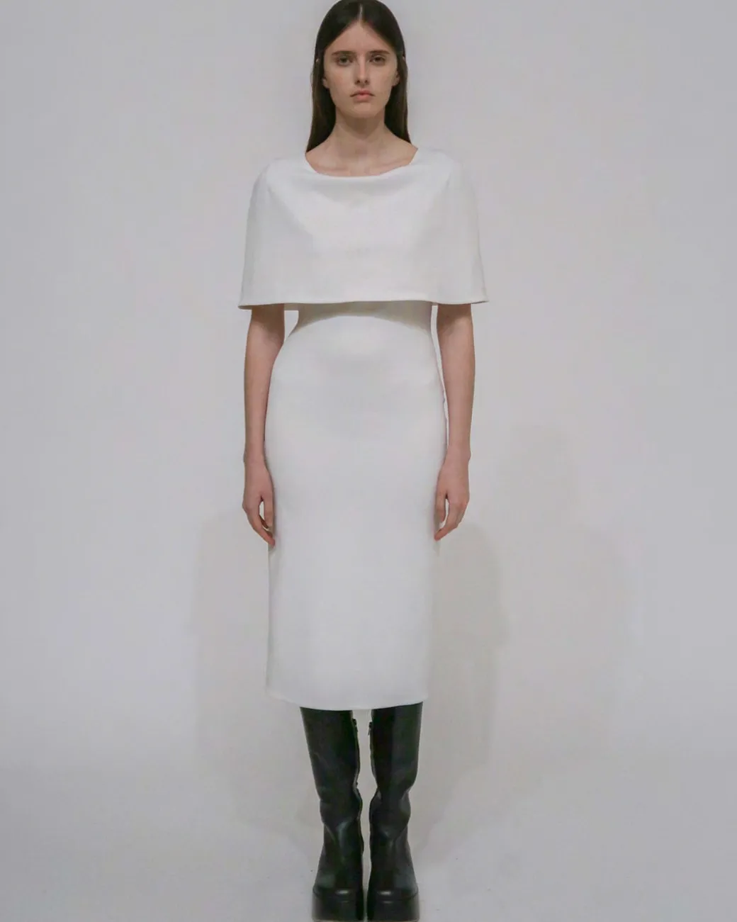 FITTED CAPE DRESS