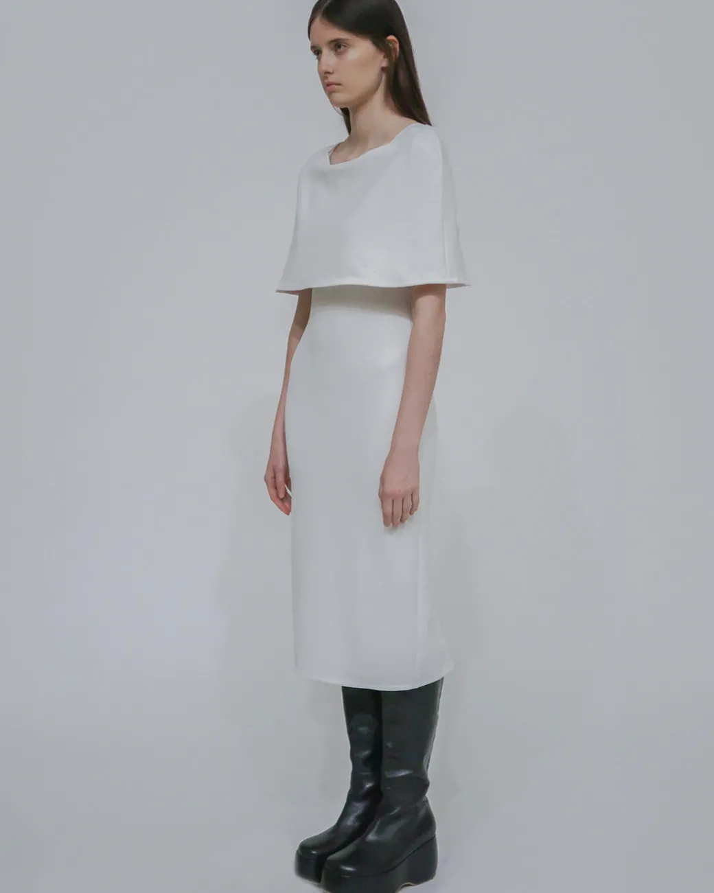 FITTED CAPE DRESS