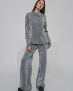 FITTED STRAIGHT PULL-ON PANT - LUREX
