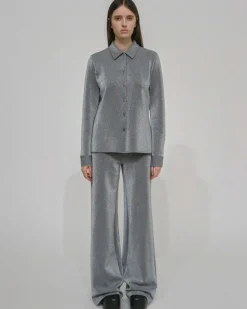 FITTED STRAIGHT PULL-ON PANT - LUREX