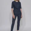 FITTED T-SHIRT TOP - STRETCH TWILL