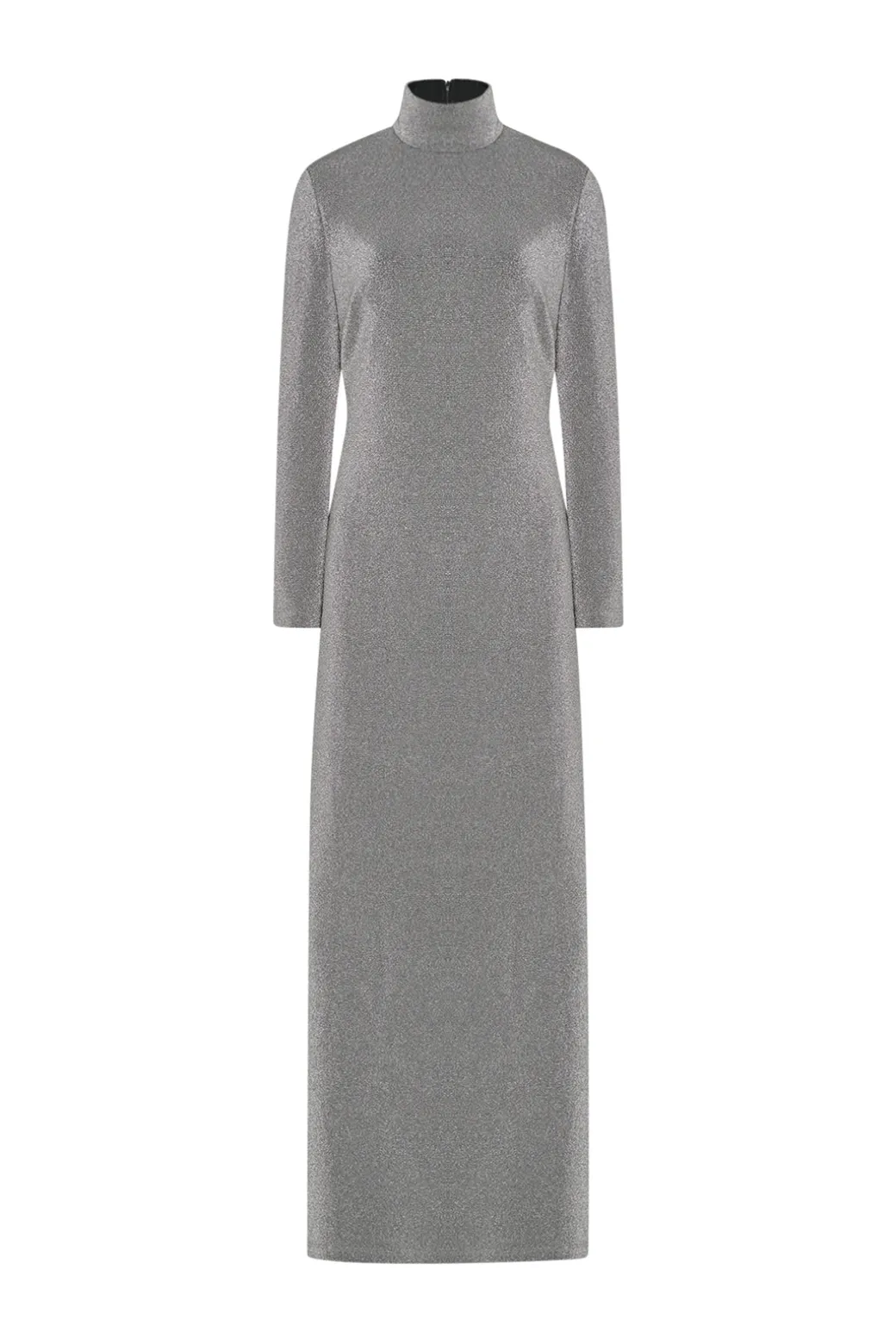 FITTED TURTLENECK MAXI DRESS - LUREX