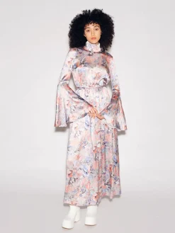 FLARE SLEEVE MAXI DRESS