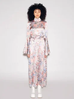 FLARE SLEEVE MAXI DRESS