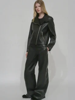 FUNNEL NECK MOTO JACKET - PLONGE