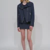 FUNNEL NECK MOTO JACKET - STRETCH TWILL