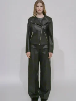 FUNNEL NECK MOTO JACKET - PLONGE