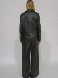 FUNNEL NECK MOTO JACKET - PLONGE