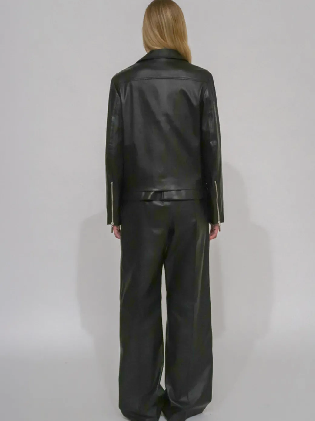 FUNNEL NECK MOTO JACKET - PLONGE