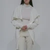 FUNNEL NECK SNAP CARDIGAN