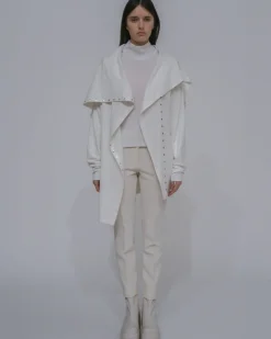 FUNNEL NECK SNAP CARDIGAN
