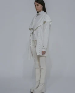 FUNNEL NECK SNAP CARDIGAN