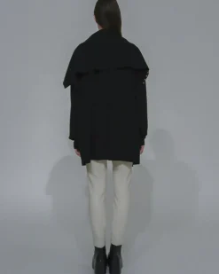 FUNNEL NECK SNAP CARDIGAN