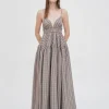 GATHERED PEPLUM CAMISOLE DRESS