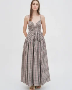 GATHERED PEPLUM CAMISOLE DRESS