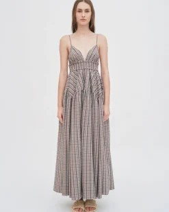 GATHERED PEPLUM CAMISOLE DRESS