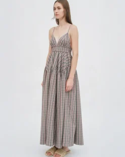 GATHERED PEPLUM CAMISOLE DRESS