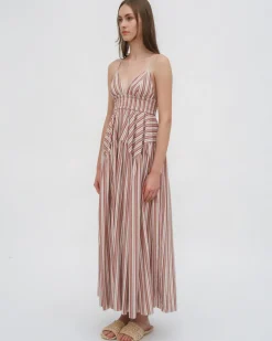 GATHERED PEPLUM CAMISOLE DRESS