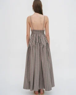 GATHERED PEPLUM CAMISOLE DRESS