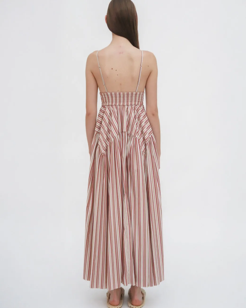 GATHERED PEPLUM CAMISOLE DRESS