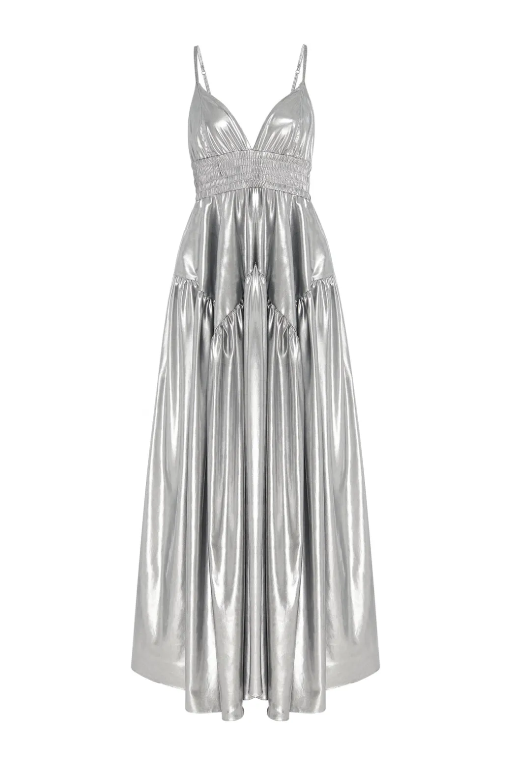 GATHERED PEPLUM CAMISOLE DRESS