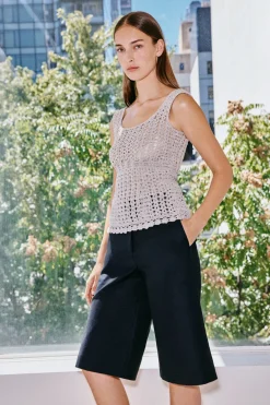 HAND CROCHET SQUARE NECK TANK