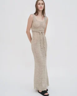 HAND CROCHET SQUARE NECK TANK DRESS