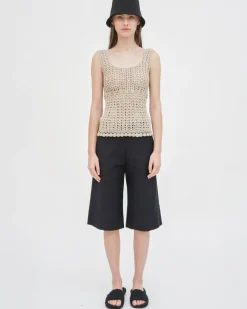 HAND CROCHET SQUARE NECK TANK