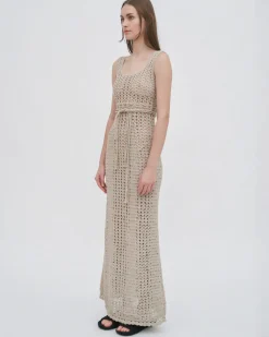 HAND CROCHET SQUARE NECK TANK DRESS