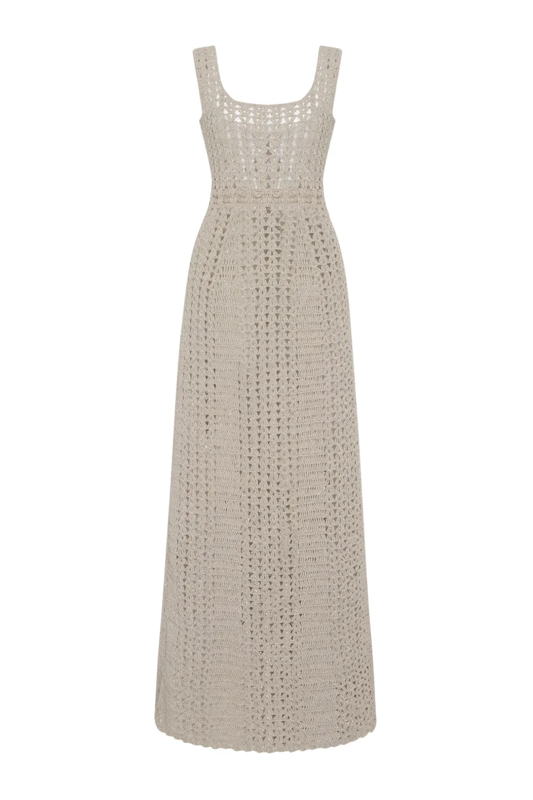 HAND CROCHET SQUARE NECK TANK DRESS
