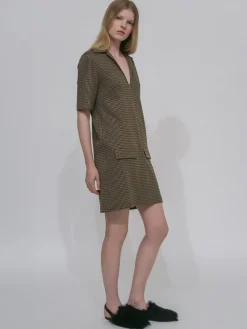 LAPEL COLLAR POLO DRESS