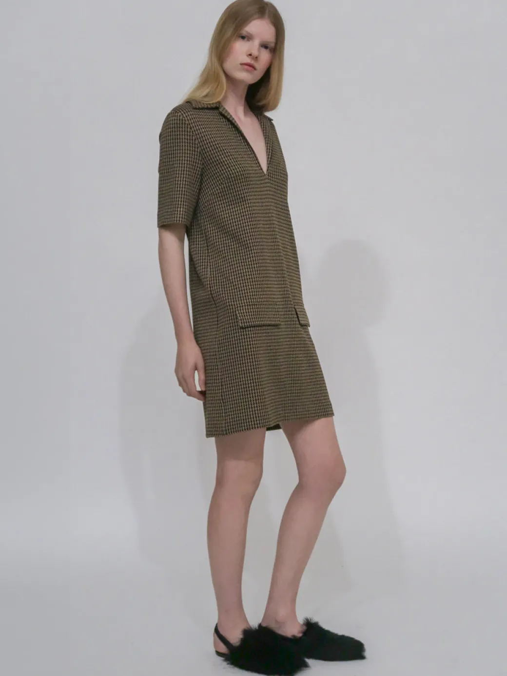 LAPEL COLLAR POLO DRESS