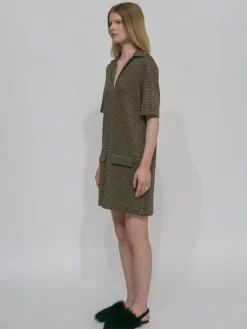 LAPEL COLLAR POLO DRESS