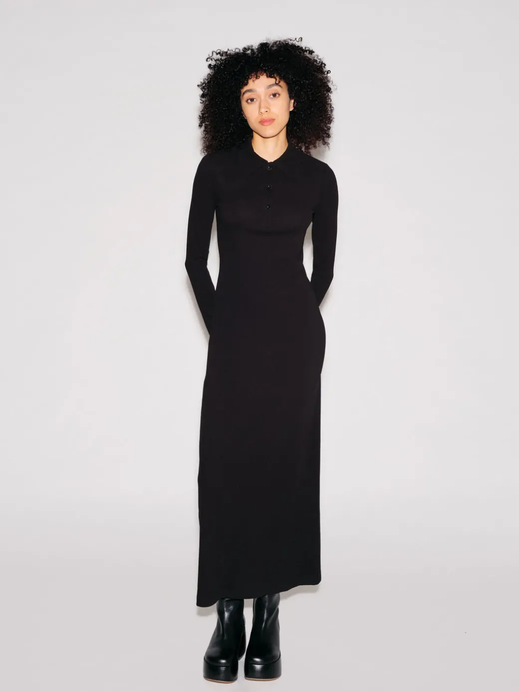 LONG SLEEVE POLO T-SHIRT DRESS