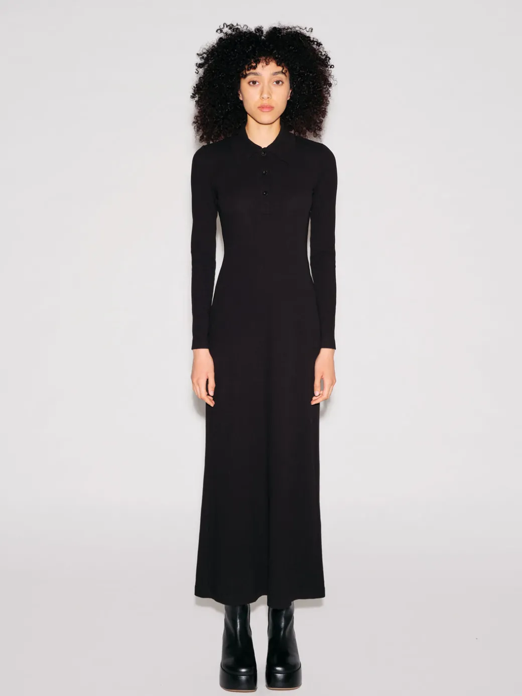 LONG SLEEVE POLO T-SHIRT DRESS