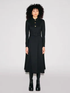 LONG SLEEVE SHIRTDRESS - SOLID INTERLOCK