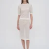 MESH CROPPED SLEEVE SWEATER