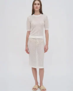MESH CROPPED SLEEVE SWEATER