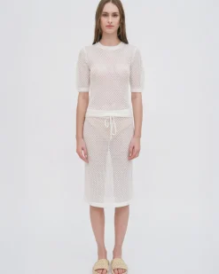 MESH CROPPED SLEEVE SWEATER