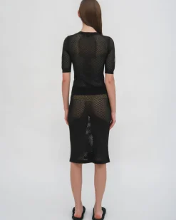MESH CROPPED SLEEVE SWEATER