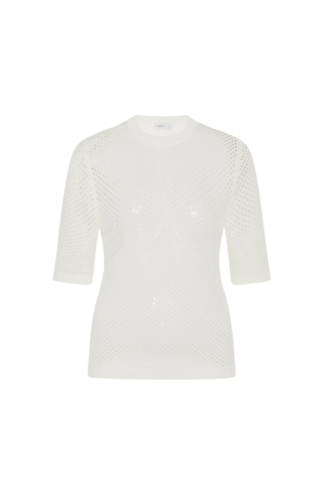 MESH CROPPED SLEEVE SWEATER