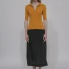 OPEN NECK POLO SWEATER