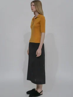 OPEN NECK POLO SWEATER