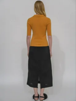 OPEN NECK POLO SWEATER