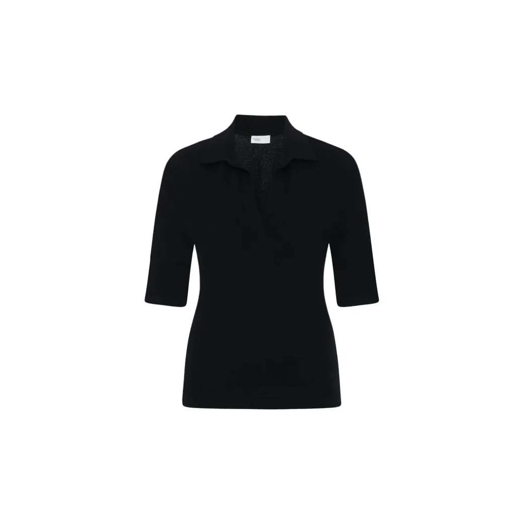 OPEN NECK POLO SWEATER
