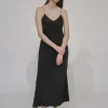 PANELED BIAS SLIP DRESS