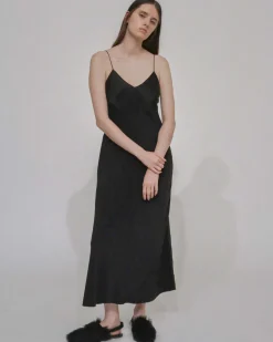 PANELED BIAS SLIP DRESS